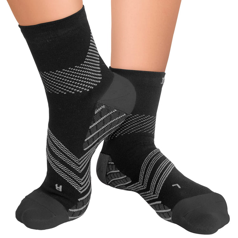 TechWare Pro Plantar Fasciitis Socks – Cushion Ankle Compression Socks Women & Men. Achilles Tendonitis Brace & Arch Support Medium Black / Gray - NewNest Australia