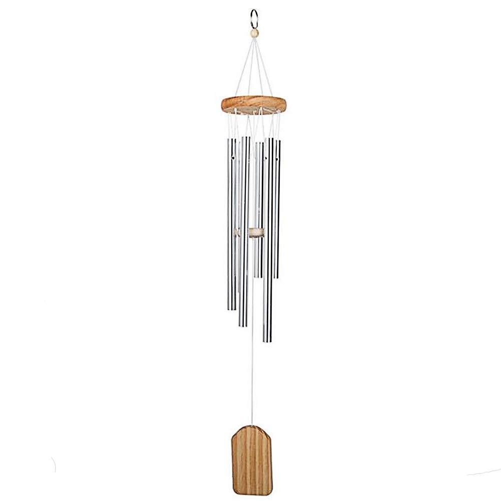 NewNest Australia - Feng Shui Copper 6 Rod All Metal Windchime (Silver) Silver 