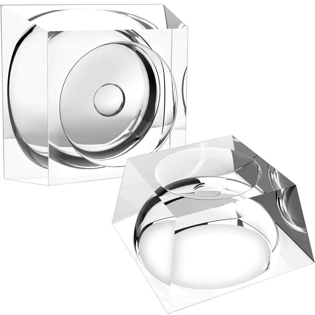 NewNest Australia - 2 Pack Mini Crystal Ball Stand, Clear Trapezoid Crystal Ball Base for Display 60 mm to 110 mm Marbles, Crystal Balls, 55 x 55 mm 