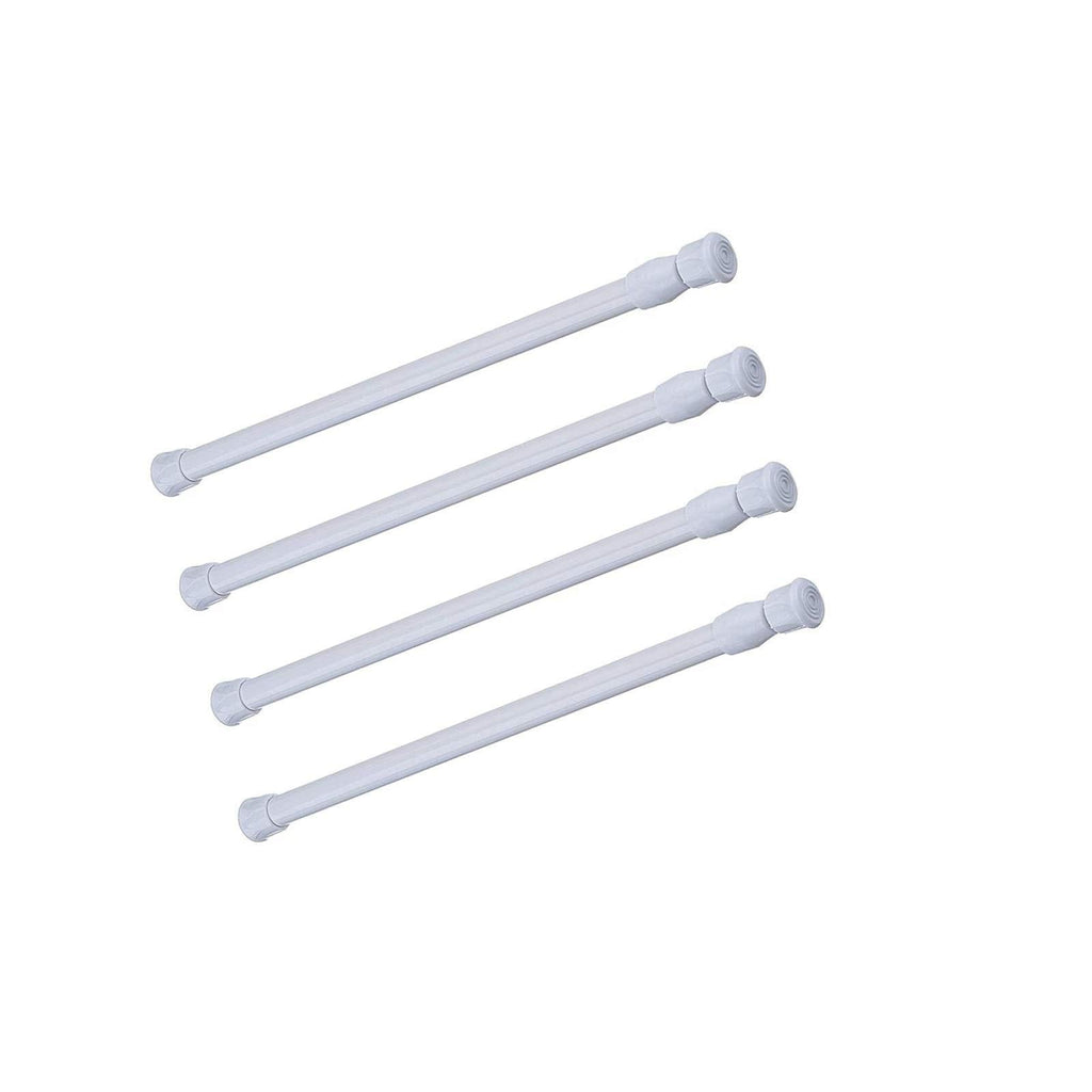 NewNest Australia - Cupboard Bars Tension Rods,4 Pack Spring Tensions Rods Steel Adjustable Tension Curtain Rod Shower Rod Closet Rod Window Rods ( White, 11.8-20 Inches ) 11.8-20 inch 