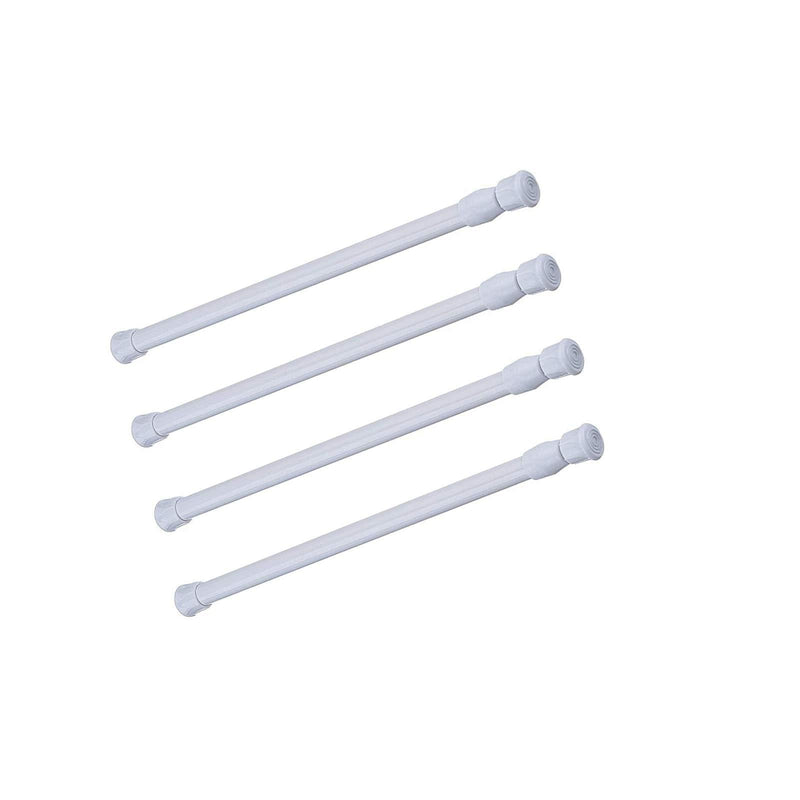 NewNest Australia - Cupboard Bars Tension Rods,4 Pack Spring Tensions Rods Steel Adjustable Tension Curtain Rod Shower Rod Closet Rod Window Rods ( White, 11.8-20 Inches ) 11.8-20 inch 