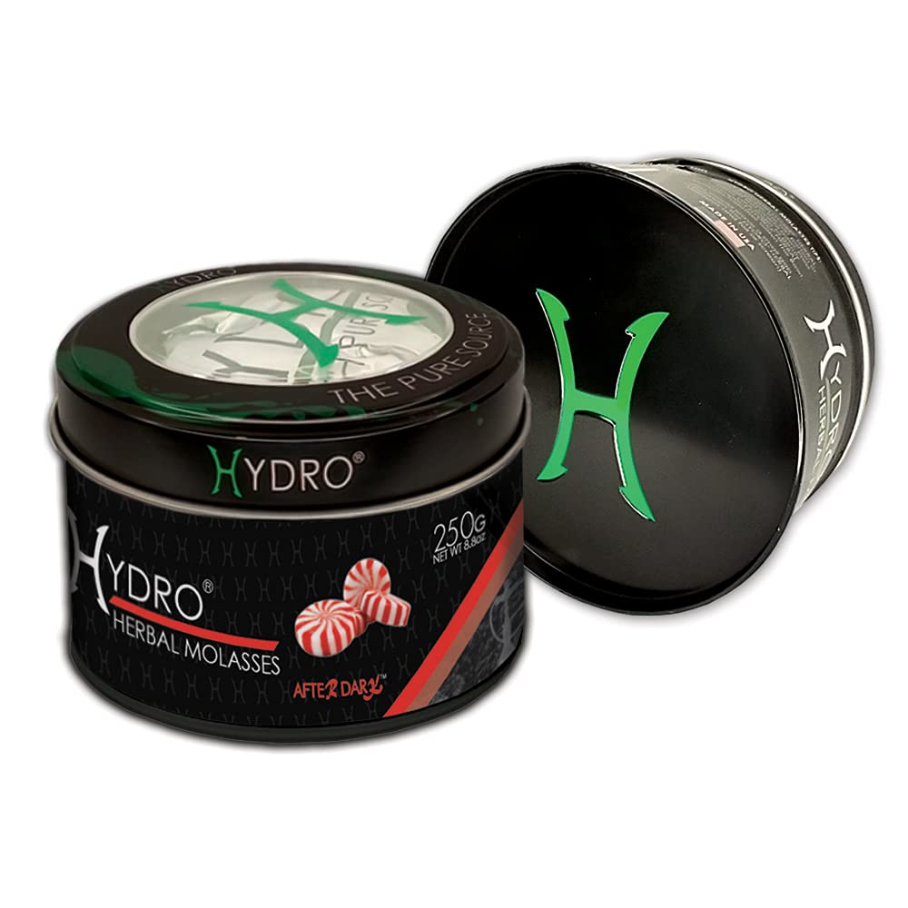 Hydro Herbal, After Dark Peppermint Hookah Shisha Flavor, 250g Can, Tobacco & Nicotine Free Molasses, Premium Mint Flavor, Smooth, Delicious, and Scented, Made in The USA AFTER DARK - Peppermint 8.8 Ounce (Pack of 1) - NewNest Australia