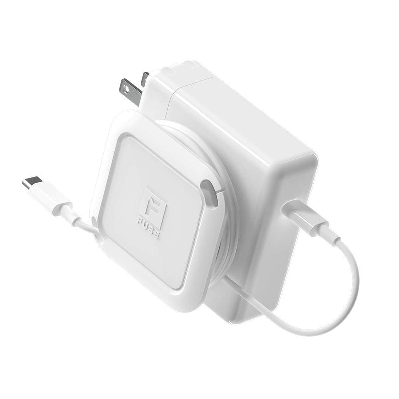 Fuse Reel The Side Kick Collapsible Charger Organizer and Travel Accessory Compatible with MacBook and PC Charging Cords and Adapter Cable Management White - NewNest Australia
