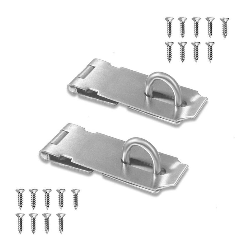 Door Locks Hasp Latch, 5 Inch Stainless Steel Safety Packlock Clasp Hasp Lock Latch, Extra Thick Door Gate Lock Hasp with Screws Brushed Finish 2 Pack (5inch) 5inch - NewNest Australia