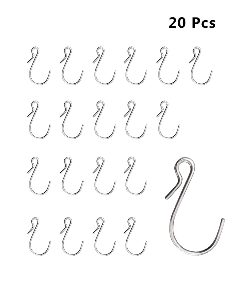 NewNest Australia - HNYYZL 20 Pack S Shaped Hooks Stainless Steel Metal Hangers Hanging Hooks for DIY Crafts, Hanging Jewelry, Key Chain, Tags, Fishing Lure, Net Equipment 