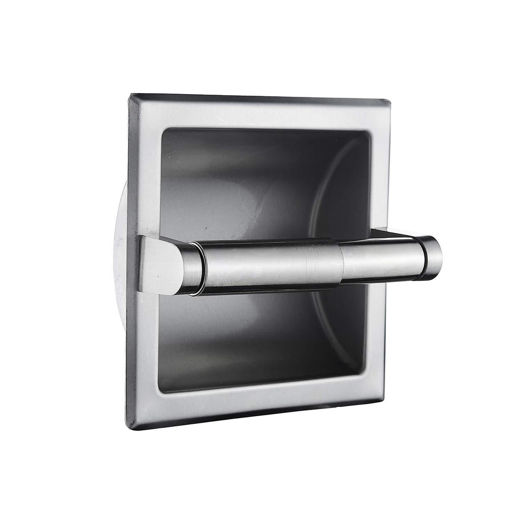 Top Taste Brushed Nickel Recessed Toilet Paper Holder Wall Toilet Paper Holder，Modern Style Recessed Tissue Roll Dispenser for Bathroom- Recessed Toilet Tissue Holder Includes Rear Mounting Brack - NewNest Australia