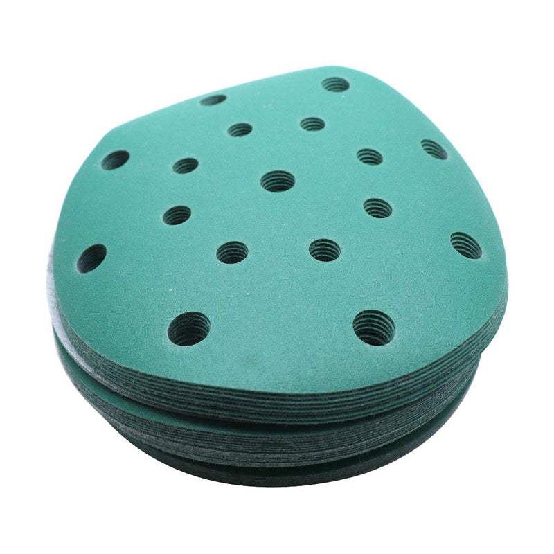 Sydien 50Pcs 6 Inch 17 Holes Green Film Sanding Discs 240 Grit Dustless Hook and Loop Sandpaper for Woodworking or Automotive - NewNest Australia