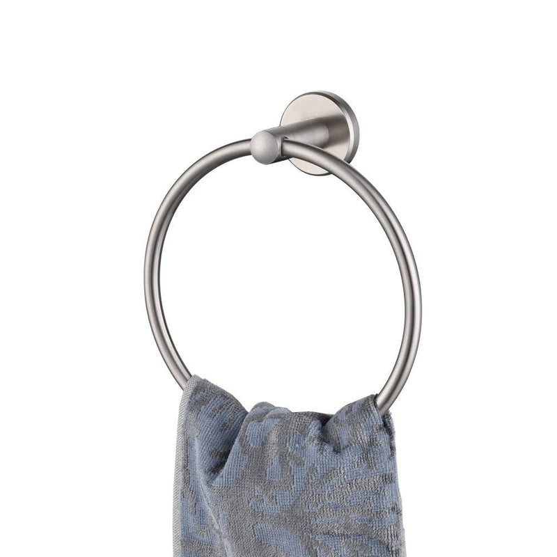 JQK Towel Ring, 304 Stainless Steel Hand Towel Holder for Bathroom, Brushed Finished Wall Mount, TR130-BN - NewNest Australia