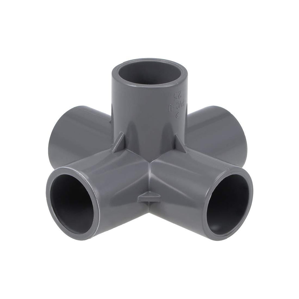 uxcell 5-Way Elbow PVC Pipe Fitting Furniture Grade 25mm Size Tee Corner Fittings Gray 10Pcs - NewNest Australia