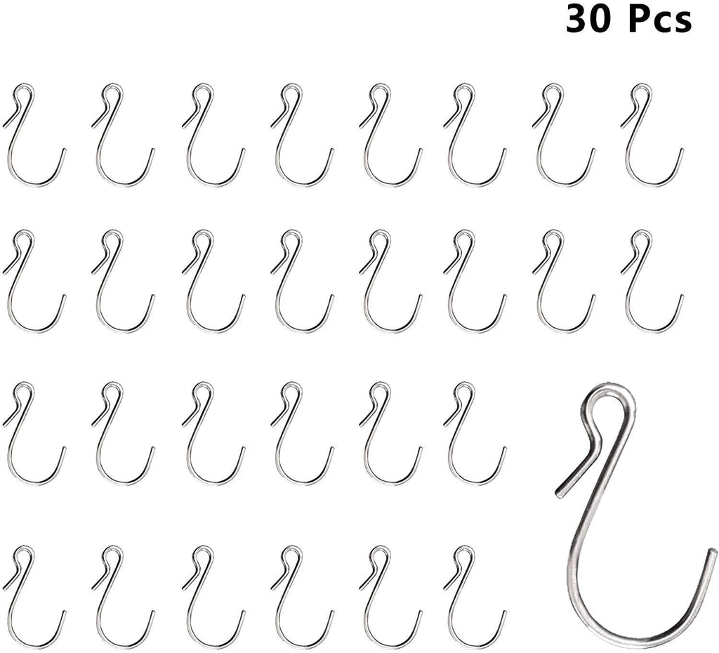 NewNest Australia - HNYYZL 30 Pack S Shaped Hooks Stainless Steel Metal Hangers Hanging Hooks for DIY Crafts, Hanging Jewelry, Key Chain, Tags, Fishing Lure, Net Equipment 