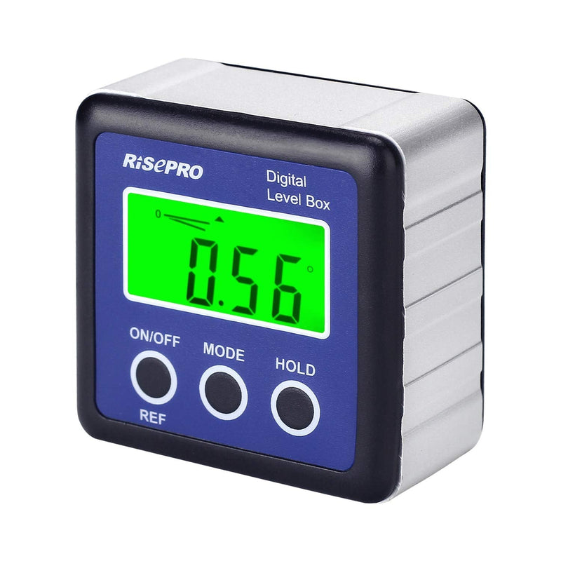 RISEPRO Digital Level Box Angle Gauge Protractor Inclinometer Bevel Box with Data Hold, Magnet Base & LCD Backlight, Calculating for Carpentry, Building, Masonry, Automobile Blue - NewNest Australia