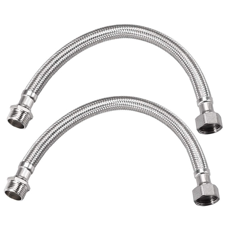 uxcell Faucet Supply Line Connector G1/2 Female x G1/2 Male 16 Inch Length 304 Stainless Steel Hose 2Pcs - NewNest Australia