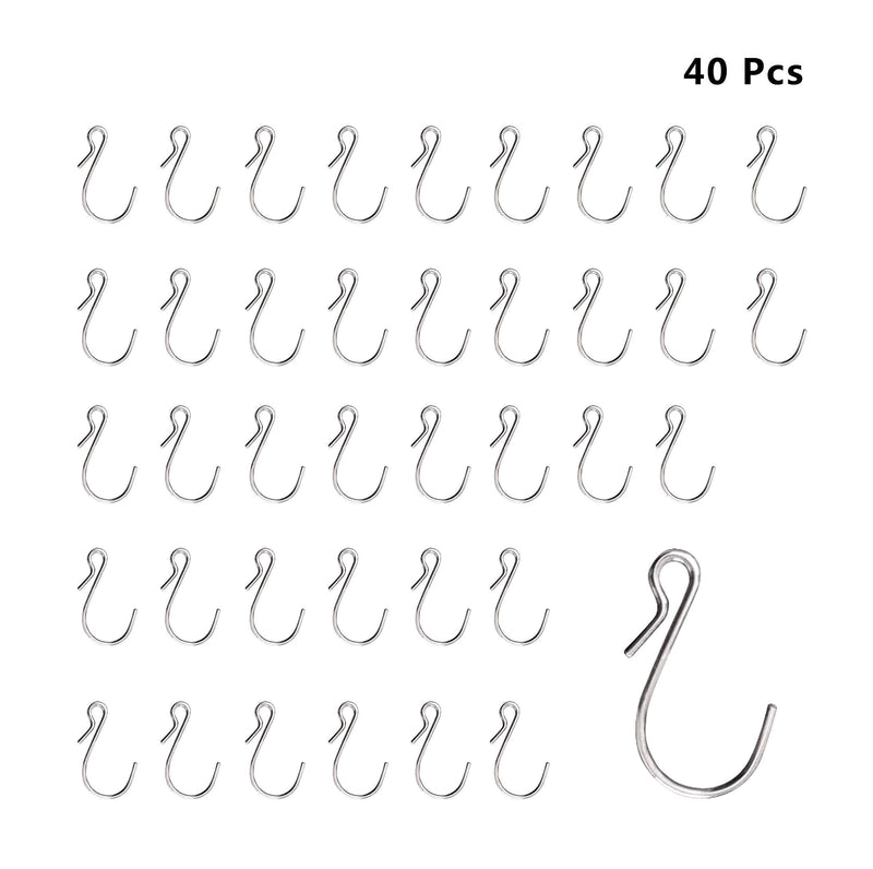 NewNest Australia - HNYYZL 40 Pack S Shaped Hooks Stainless Steel Metal Hangers Hanging Hooks for DIY Crafts, Hanging Jewelry, Key Chain, Tags, Fishing Lure, Net Equipment 