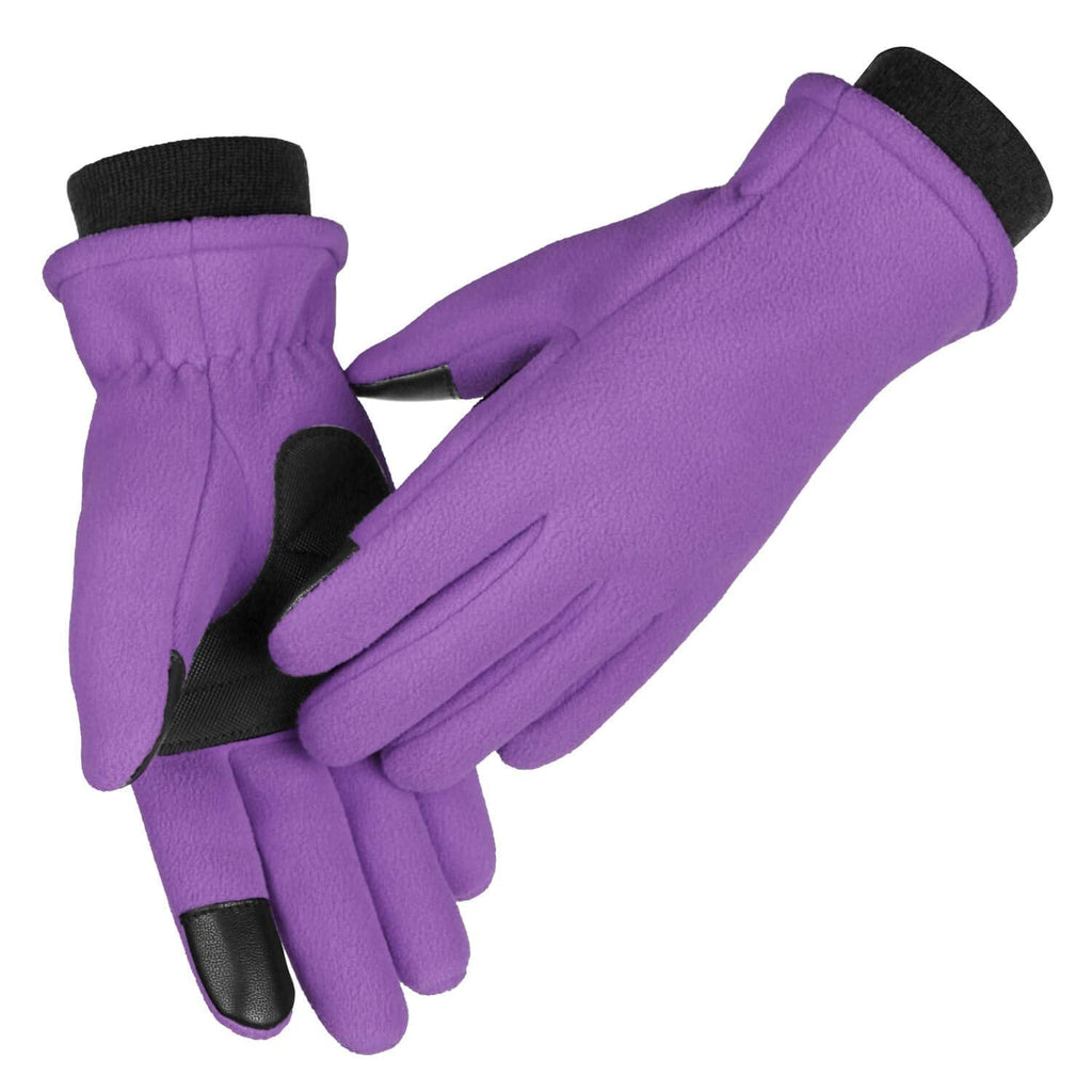 Winter Gloves for Women Touchscreen Anti-slip Soft Warm Fleece Water-resistant Windproof Thermal in Cold Weather for Walking Dog Running Cycling Purple Small - NewNest Australia