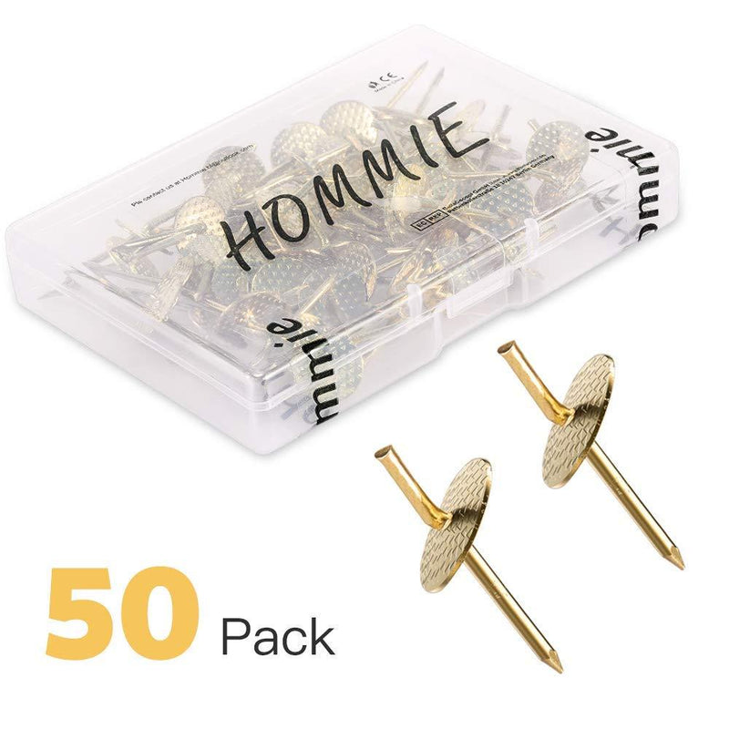 NewNest Australia - Hommie 50pcs Assorted One Step Hangers Iron Alloy Nail Hooks 20lbs Photo Picture Frame Hangers Professional Plaster Picture Hanging Kit on Wooden/Drywall Hanging Hardware for Clock,Mirror,Jewelry All in one size 