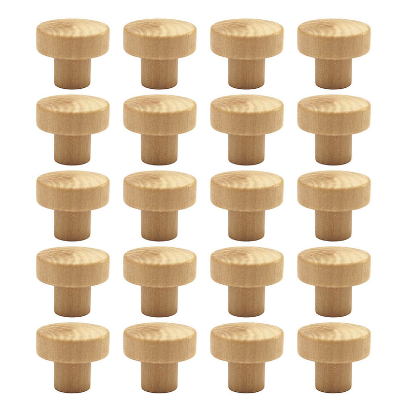 WEICHUAN 20PCS Round Unfinished Wood Cabinet Furniture Drawer Knobs Pulls Handles (Diameter: 3.6cm Height: 3cm) - NewNest Australia