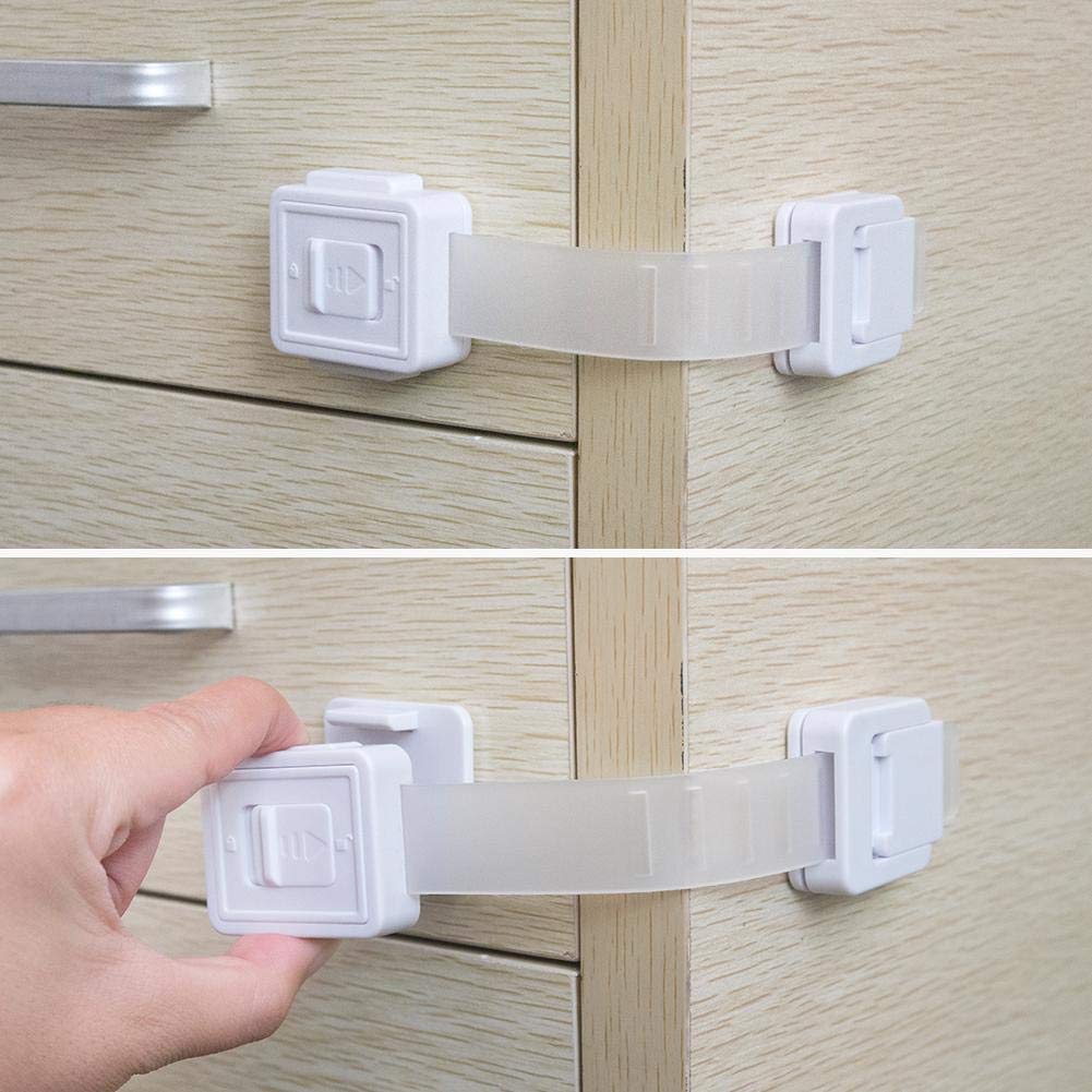 JEM Essentails, Baby Child Safety Cabinet Locks | Baby & Child Proof Dresser Drawers, Cabinets, Oven, Toilet Seat, and More | Multi-Purpose Use | Super Strong 3M Adhesive | 8 pack - NewNest Australia