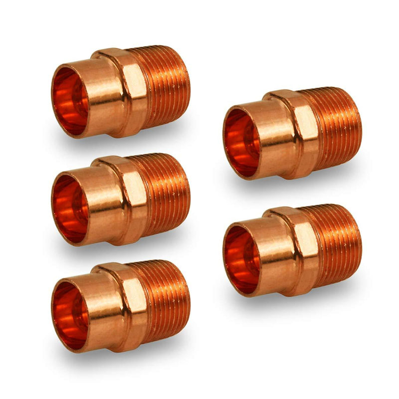 Supply Giant DDNA0100-5 Male Adapter Fitting Sweat x MIP Connections, 1, Copper - NewNest Australia