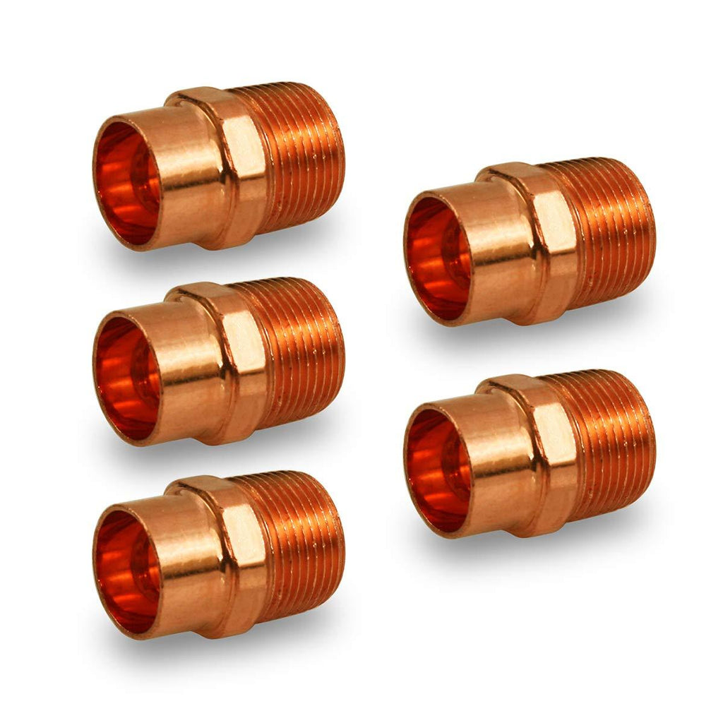 Supply Giant DDNA0034-5 Male Adapter Fitting Sweat x MIP Connections, 3/4, Copper - NewNest Australia