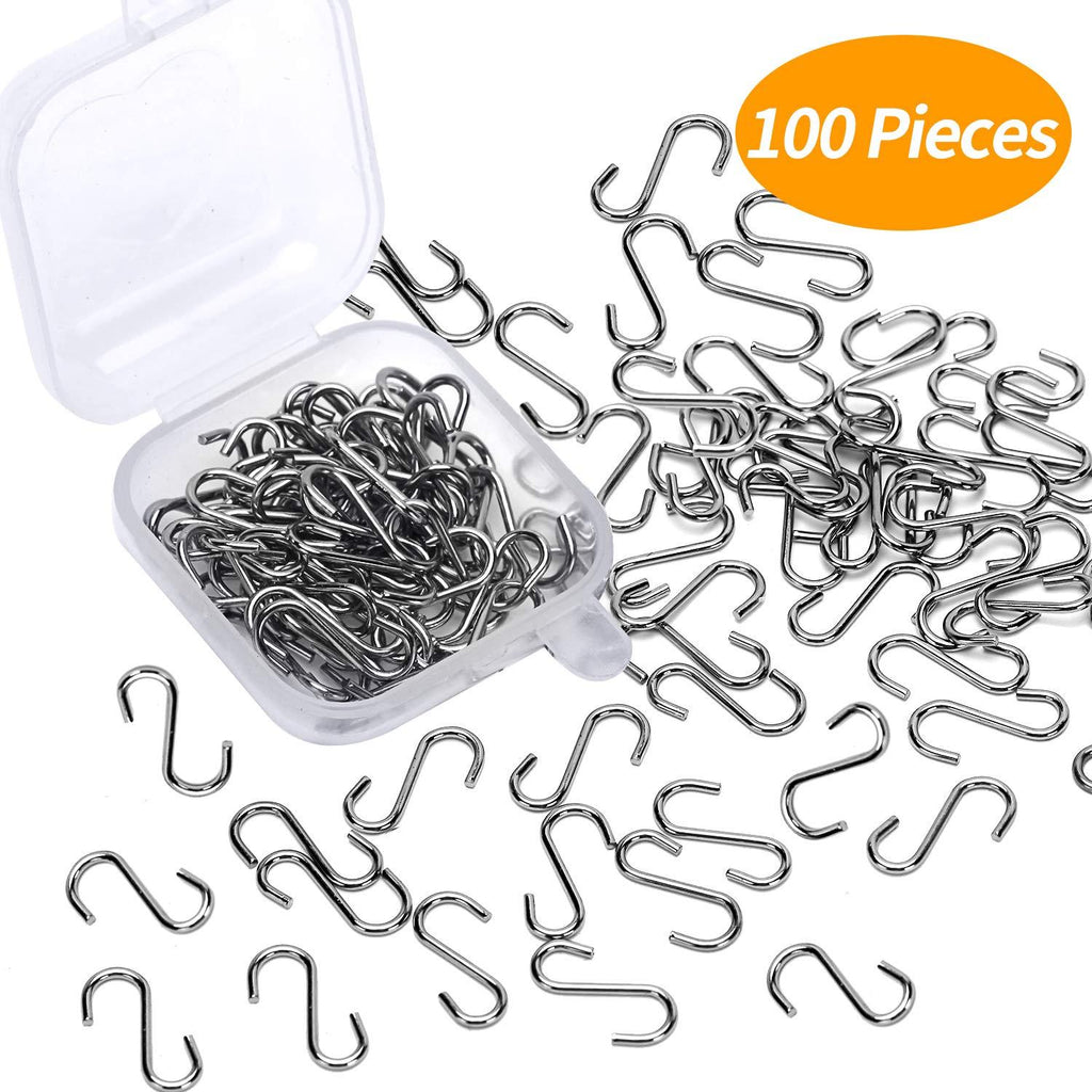 NewNest Australia - Senkary 100 Pieces 0.55 Inch Length Mini S Hooks Small S Hooks Connectors Metal S-Shaped Hangers for Crafts, Jewelry and Hanging 