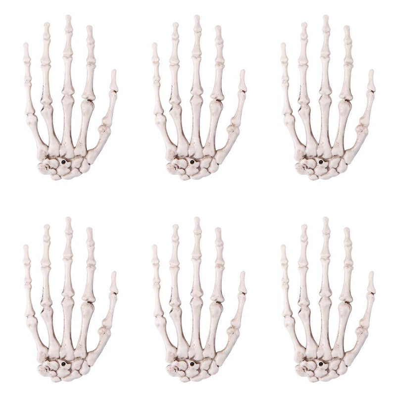 Teemico 6 Pack Halloween Skeleton Hands Plastic Skeleton Hands Halloween Hand Props - NewNest Australia