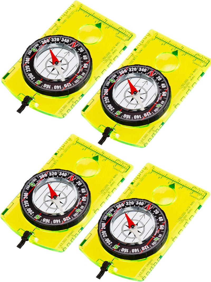 Gejoy 4 Pieces Navigation Hiking Compass Orienteering Backpacking Compass Waterproof Map Reading Compass for Boy Scout Kids Outdoor Camping (Style 1) - NewNest Australia