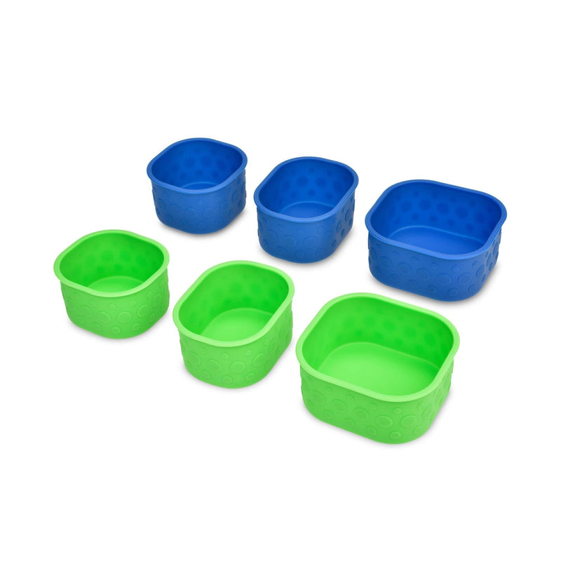NewNest Australia - LunchBots Silicone Bento Cups Set - Accessories Designed to Fit in LunchBots Medium and Large Bento Lunch Boxes - 6 Pieces - Blue/Green 