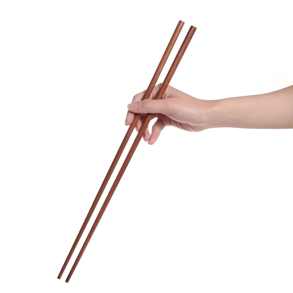 NewNest Australia - Donxote Cooking Chopsticks, Extra Long Wooden Kitchen Frying Chopstick 16.5 Inches - Brown(6-Pairs) 