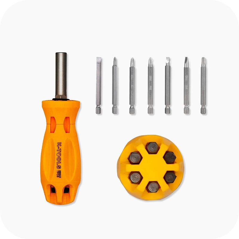 KER 7 in 1 Multifunctional Screwdriver Household Screwdriver Replaceable Bit Screwdriver Magnetic Screwdriver Professional Repair Tool - NewNest Australia