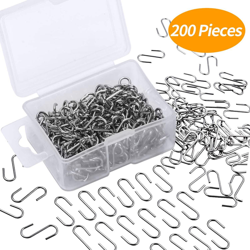 NewNest Australia - Senkary 200 Pieces 0.55 Inch Length Mini S Hooks Small S Hooks Connectors Metal S-Shaped Hangers for Crafts, Jewelry and Hanging 