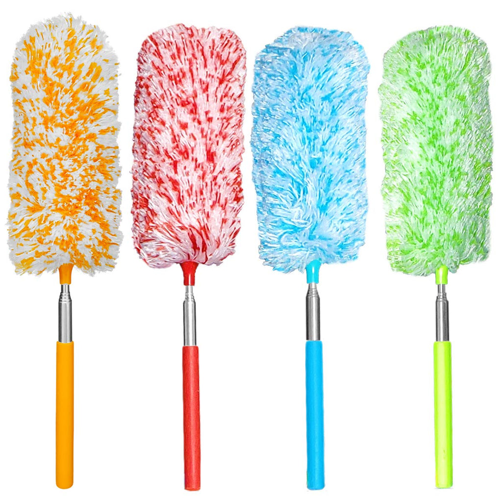 Tonmp 4 Pcs Microfiber Duster, Microfiber Hand Duster Washable Microfibre Cleaning Tool Extendable Dusters for Cleaning Office, Car, Computer, Air Condition, Washable Duster - NewNest Australia