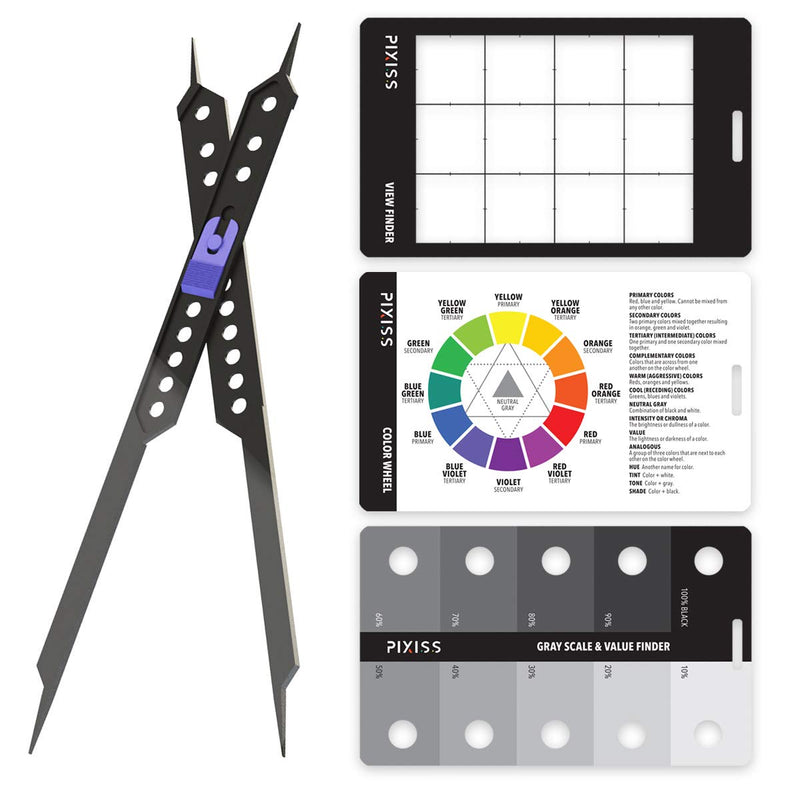 Proportional Divider Drawing Tool for Artists by Pixiss, Gray Scale Value Finder, Color Wheel and Artists View Catcher Finder - NewNest Australia