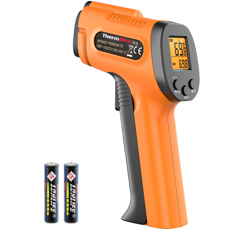 ThermoPro TP30 Digital Infrared Thermometer Gun Non Contact Laser Temperature Gun -58°F ~1022°F (-50°C ~ 550°C) with Adjustable Emissivity & Max Measure (NOT for Human Body Temperature) Classical Version 1 Laser - NewNest Australia