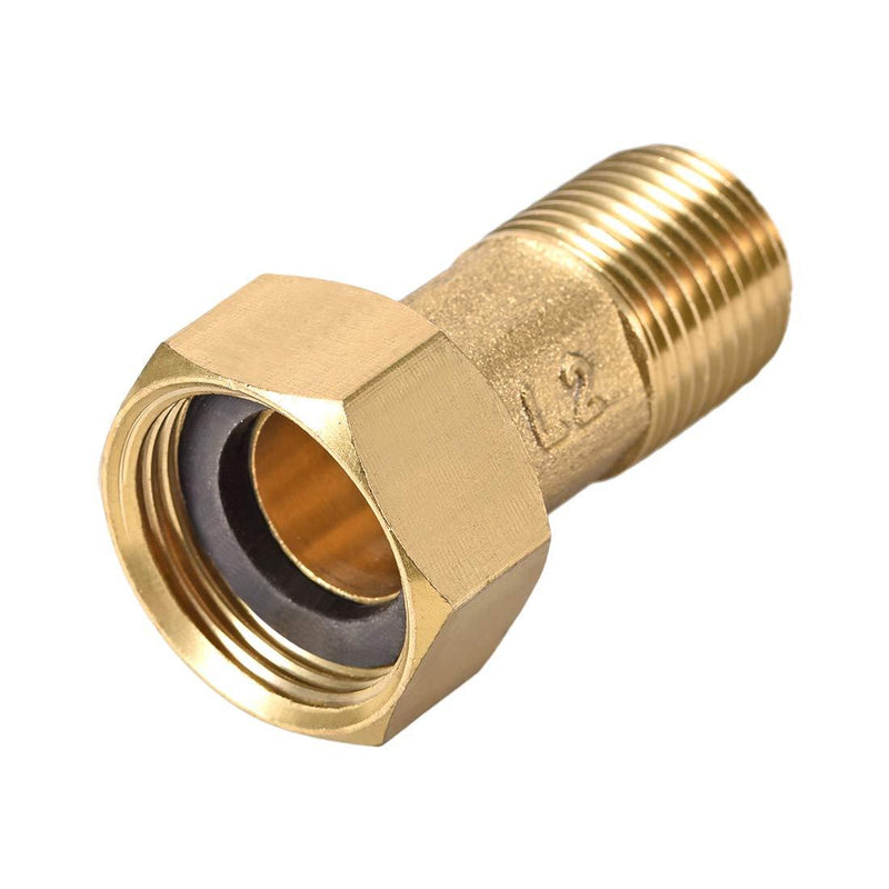 uxcell Brass Pipe Fitting, Hex Nipple, G1/2 Male x G3/4 Female Threaded Connector Water Meter Coupling 53mm Length - NewNest Australia
