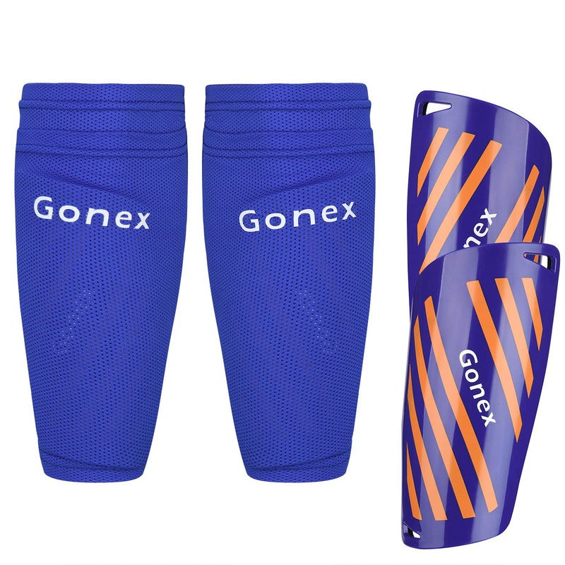 Gonex Soccer Shin Guards for Kids Adult, Youth Boys Girls Shin Guards Slip in Soccer Shin Pad Sleeves Canilleras for Football Games, EVA Cushion Protection Reduce Shocks & Injuries Blue Sleeves Small - NewNest Australia