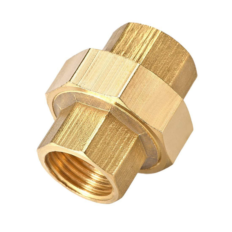 uxcell Brass Pipe Union Connector Coupling 1/2 PT Fitting with Female Threaded Connects Two Pipes 38mm Length - NewNest Australia
