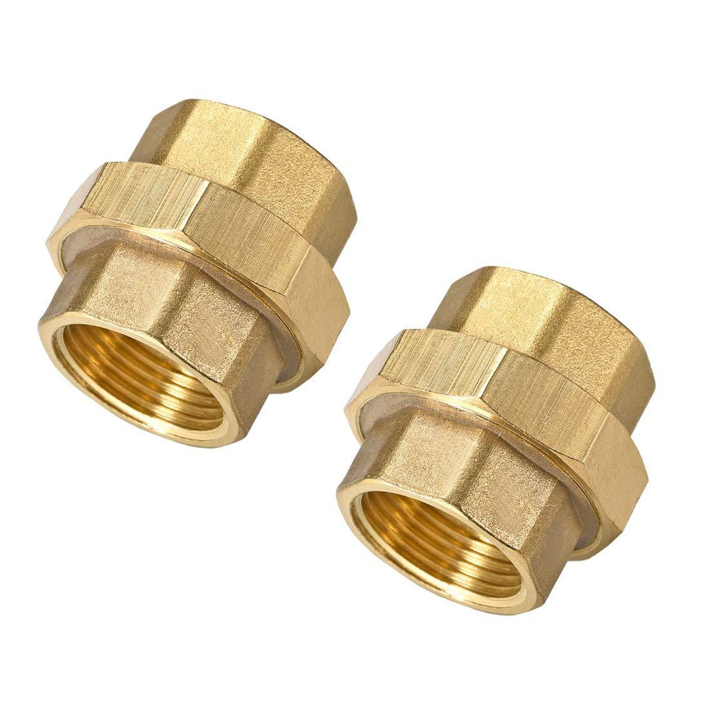 uxcell Brass Pipe Union Connector Coupling 1PT Fitting with Female Threaded Connects Two Pipes 48mm Length 2Pcs - NewNest Australia