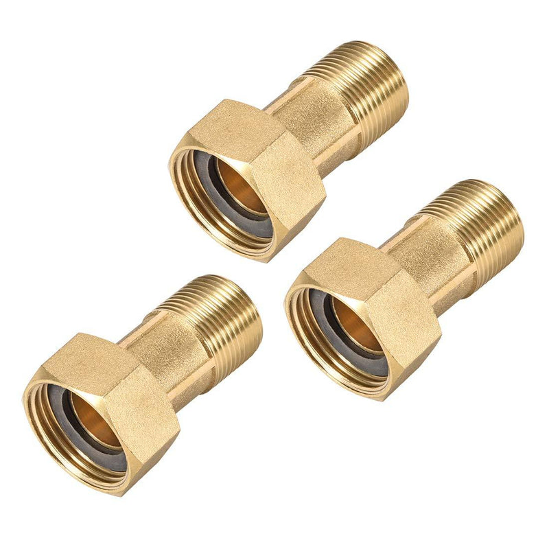 uxcell Brass Pipe Fitting, Hex Nipple, G3/4 Male X G1 Female Threaded Connector Water Meter Coupling 60mm Length 3Pcs - NewNest Australia