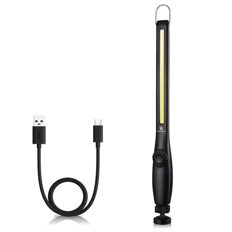 ORHOMELIFE LED Work Light - 750 Lumens Rechargeable COB Work Light with Power Capacity Indicator, Magnetic Base, 360°Swivel, USB Cable for Car Repair, Home, Outdoor Camping and Emergency 3300 mAh Black - NewNest Australia