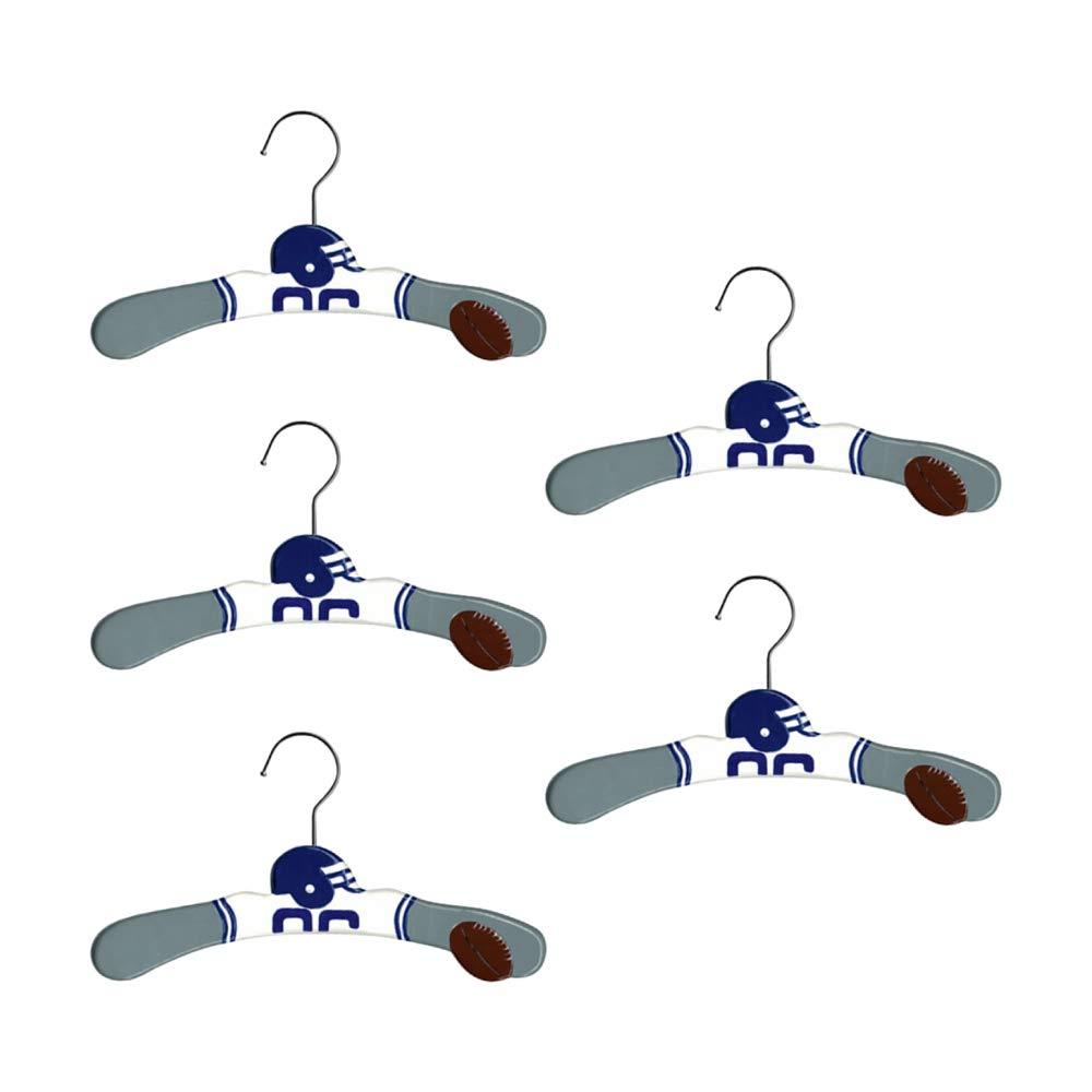 NewNest Australia - Kidorable Wooden Medium Football Hangers, Set of 5 