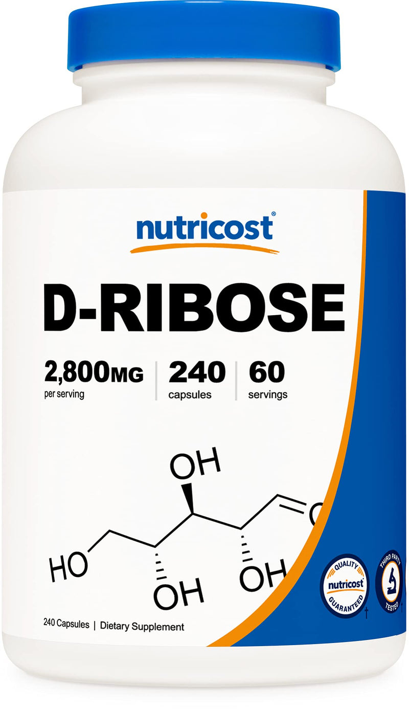 Nutricost D-Ribose 700mg (2800mg Per Serving), 240 Capsules - Vegetarian Friendly, Non-GMO, Gluten Free - NewNest Australia
