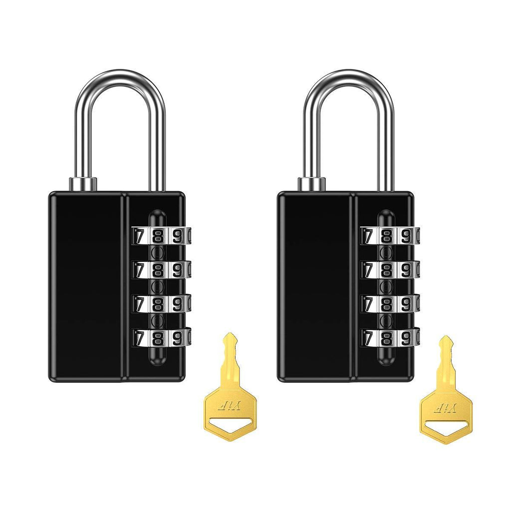 ORIA 4 Digit Padlock, 2 Pack Combination Lock with 2 Key for School Gym Locker, Sports Locker, Fence, Toolbox, Case, Hasp Storage - NewNest Australia