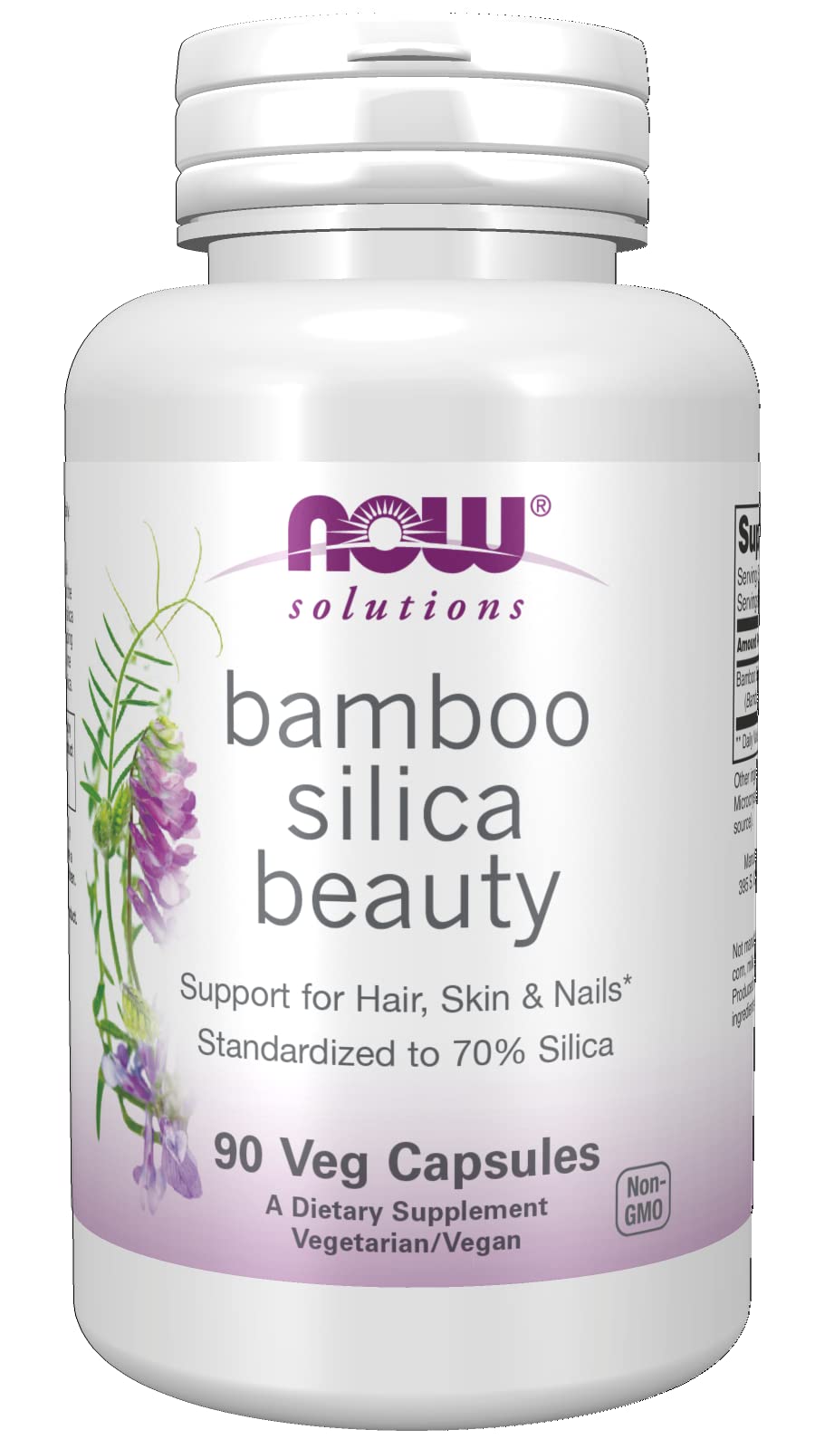 NOW Solutions, Bamboo Silica Beauty, Support for Hair, Skin & Nails, Standardized to 70% Silica, 90 Veg Capsules - NewNest Australia