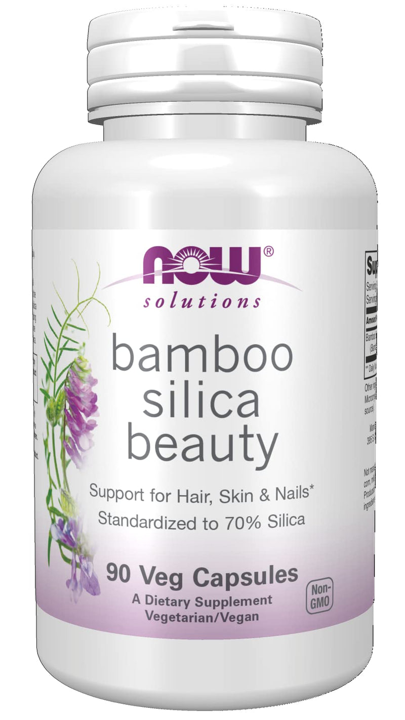 NOW Solutions, Bamboo Silica Beauty, Support for Hair, Skin & Nails, Standardized to 70% Silica, 90 Veg Capsules - NewNest Australia