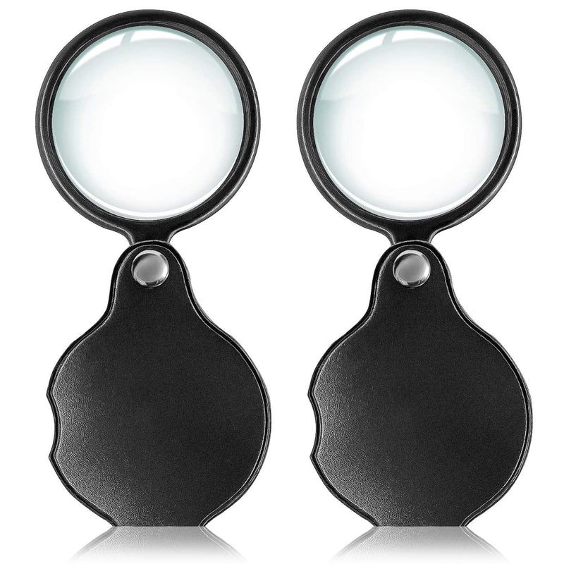 Wapodeai 2pcs 10x Small Pocket Magnify Glass Premium Folding Mini Magnifying Glass with Rotating Protective Sheath, Apply to Reading, Science, Jewelry, Hobbies, Books, 1.96in - NewNest Australia