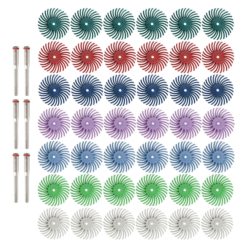 42pcs 1 Inch Radial Bristle Disc Kit with 3mm Shank for Rotary Tools,Detail Abrasive Wheel for Jewelry Wood Metal Polishing, Bristle Wheel with Grit 80 120 220 400 600 1000 2500 - NewNest Australia