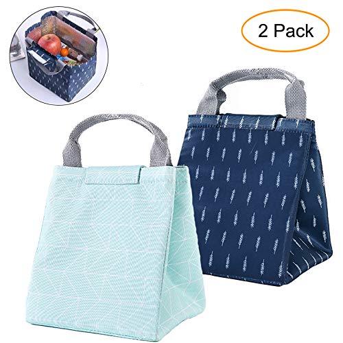 NewNest Australia - GOTONE 2 Pack Insulated Lunch Bags, Work Travel Picnic School Bento Lunch Bag - Durable & Waterproof Lunch Organizer Lunch Tote For Men, Women and Kids(Dark Blue, Green) 