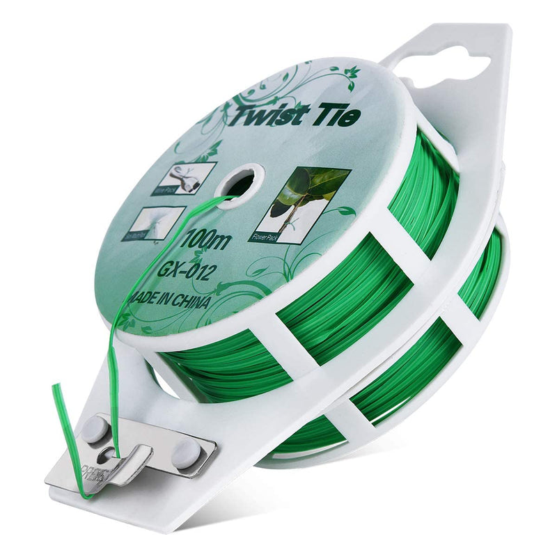 Twist Ties - All-Purpose Coated 328feet Garden Plant Ties with Trimmer Garden Twine Support Ties Reusable for Gardening Plants Growth and Care, Office Home Cable Organization (Green) - NewNest Australia