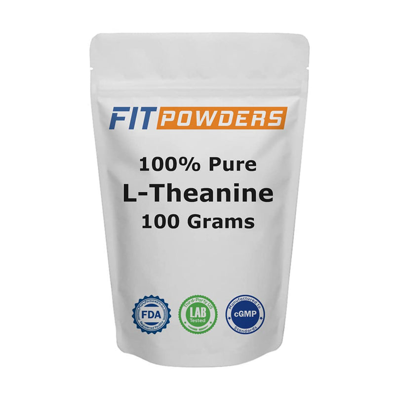L-Theanine Powder 100g (500 Day Supply) 100% Pure, Non-GMO, Gluten Free, Mood and Cognitive Supplement, Stress Relief and Relaxation, Scoop Included - FitPowders - NewNest Australia