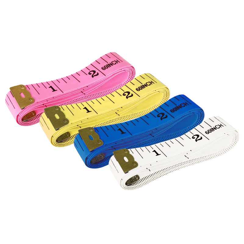 4 Pack Soft Tape Measure Double Scale body sewing Flexible Ruler for Weight Loss Medical Body Measurement Sewing Tailor Craft Vinyl Ruler, Has Centimetre Scale on Reverse Side 60-inch - NewNest Australia